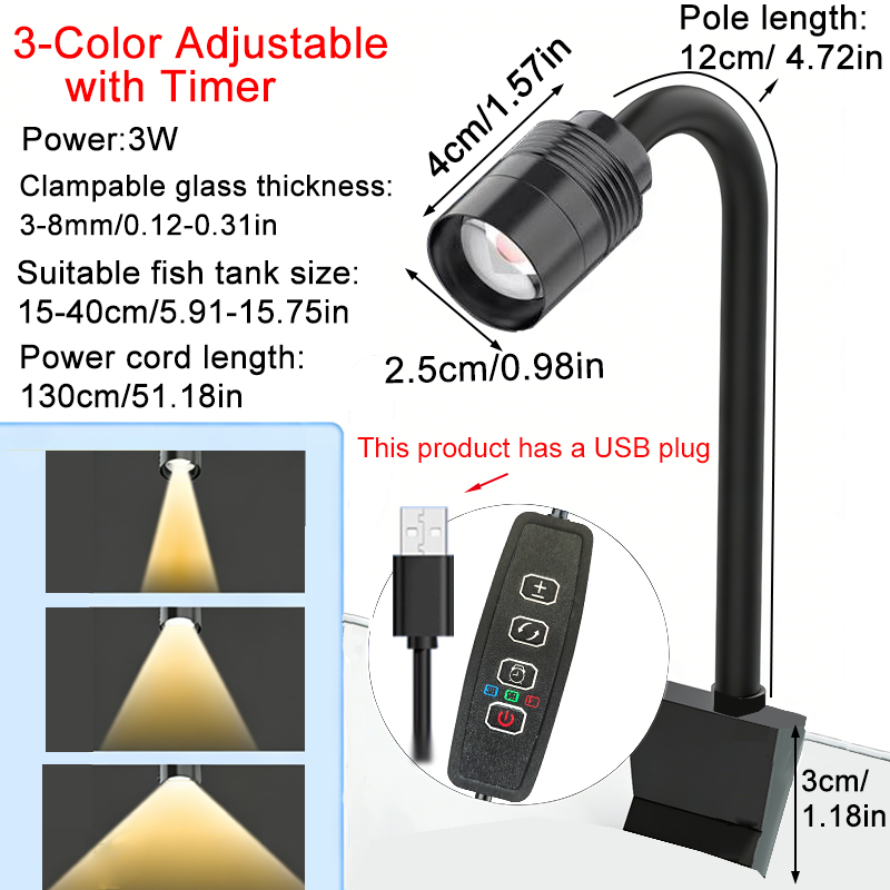 Aquarium Planted Tank Light - USB 3W Южноамериканский аквариумный прожектор с