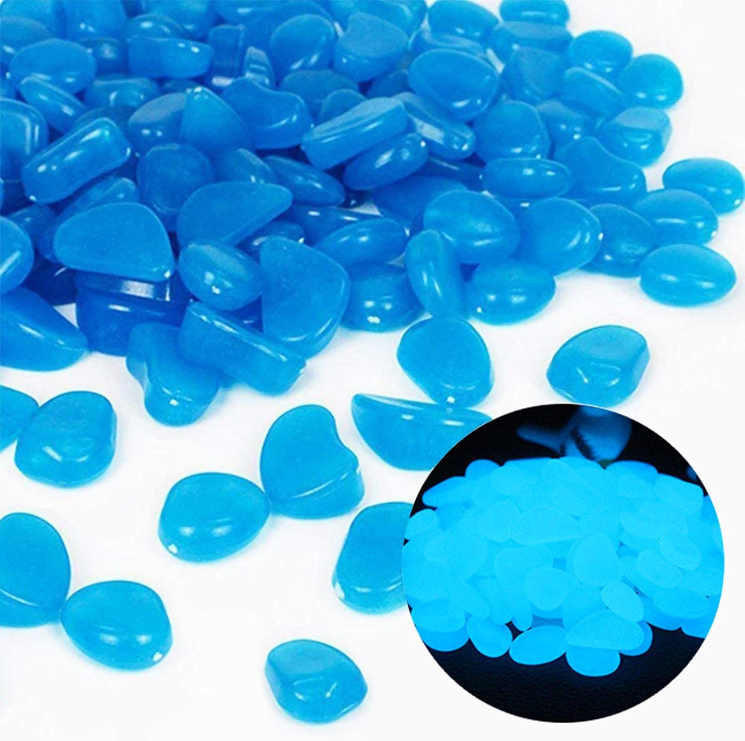 Aquarium Planted - Скели для аквариума, светящиеся синие камешки